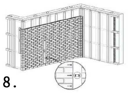 仿石牆板安裝第八步：安裝過程要注意確保牆板安裝垂直不傾斜