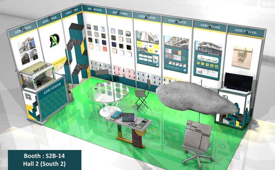 ADD STONE 在JHBS 2020 展覽會場的攤位設計概念圖