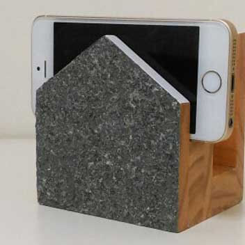 Wooden phone holder with ADD STONE imitation stone paint is like a high quality stone carving phone holder. 